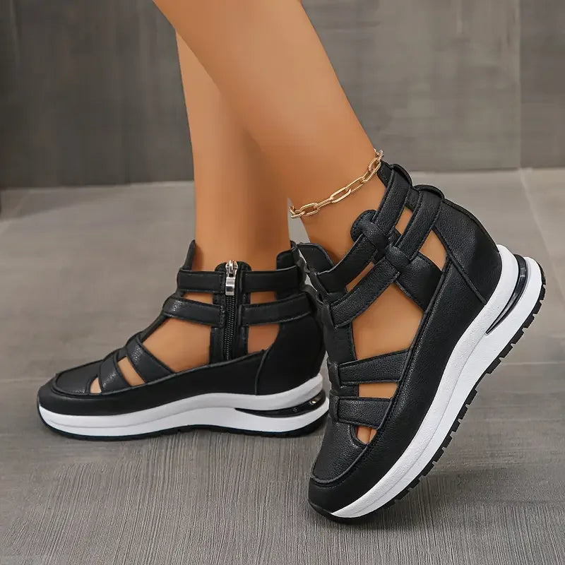Souad | Lightweight Wedge Sandals with Side Zipper