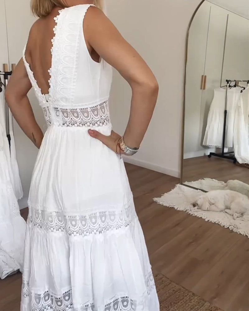 Hope | White Lace Dress With Tummy Covering Limited Stock