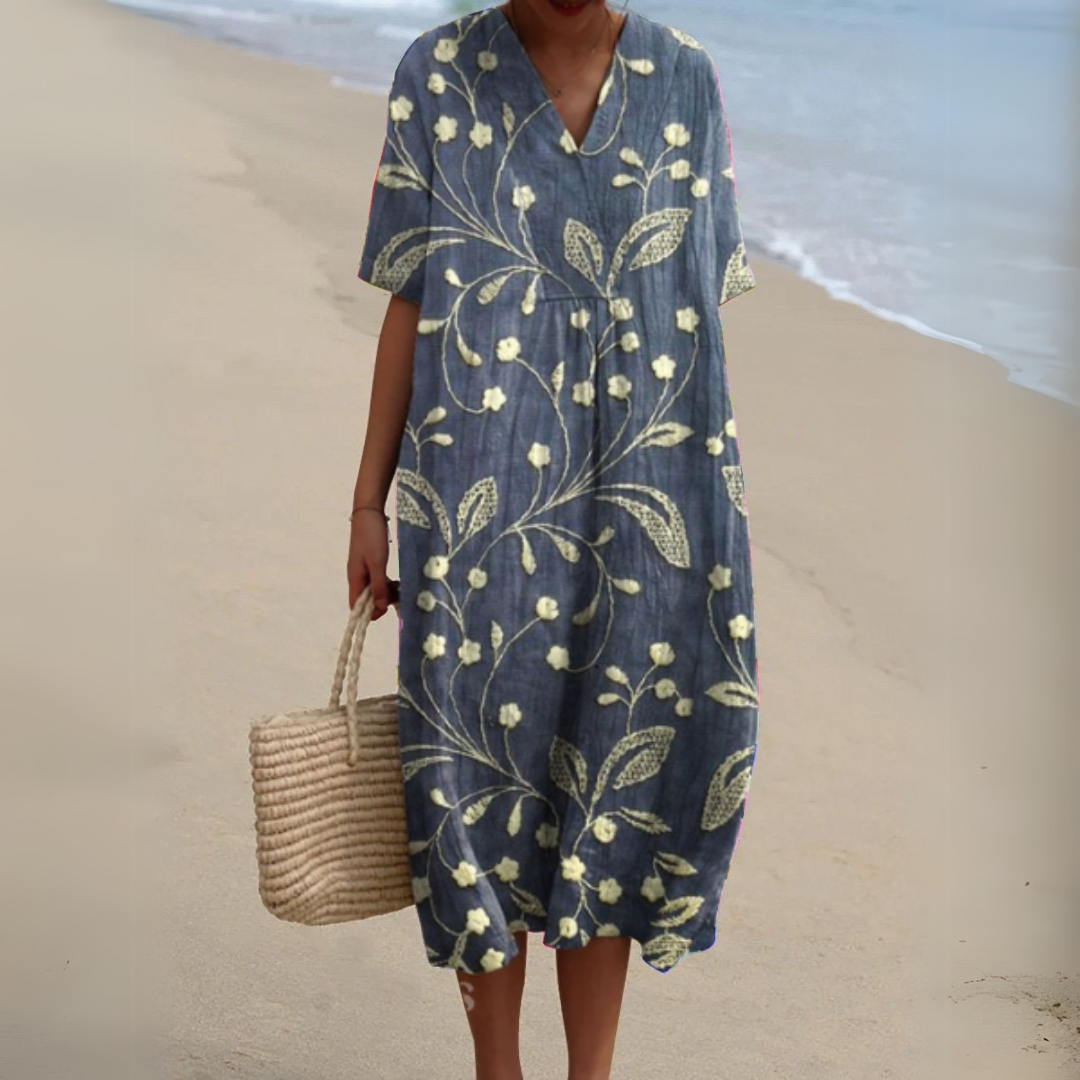 Irene | Lightweight Summer Dress With Floral Note