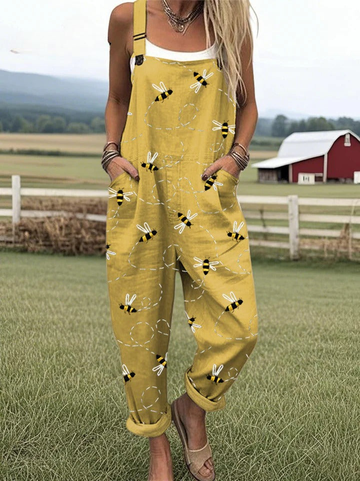 Edris | Flying Bees Embroidered Jumpsuit