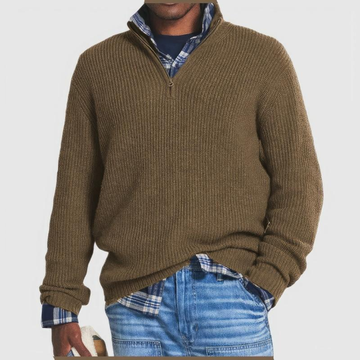 Comfortable Quarter Zip Knit Sweater for Men