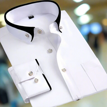 Classic Collar Long Sleeve Dress Shirt for Men