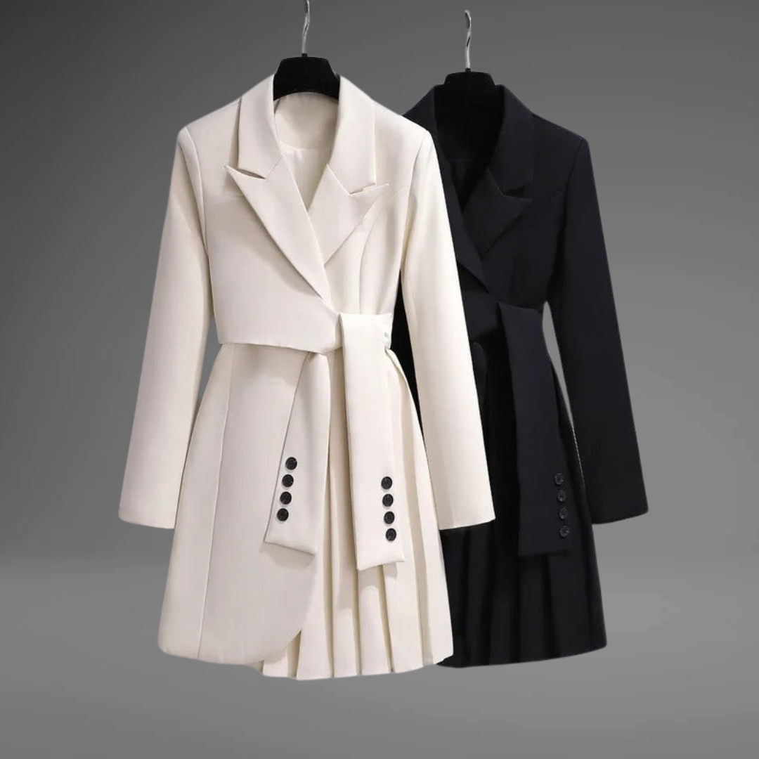 Louisa | Elegant Coat With Pleated Details