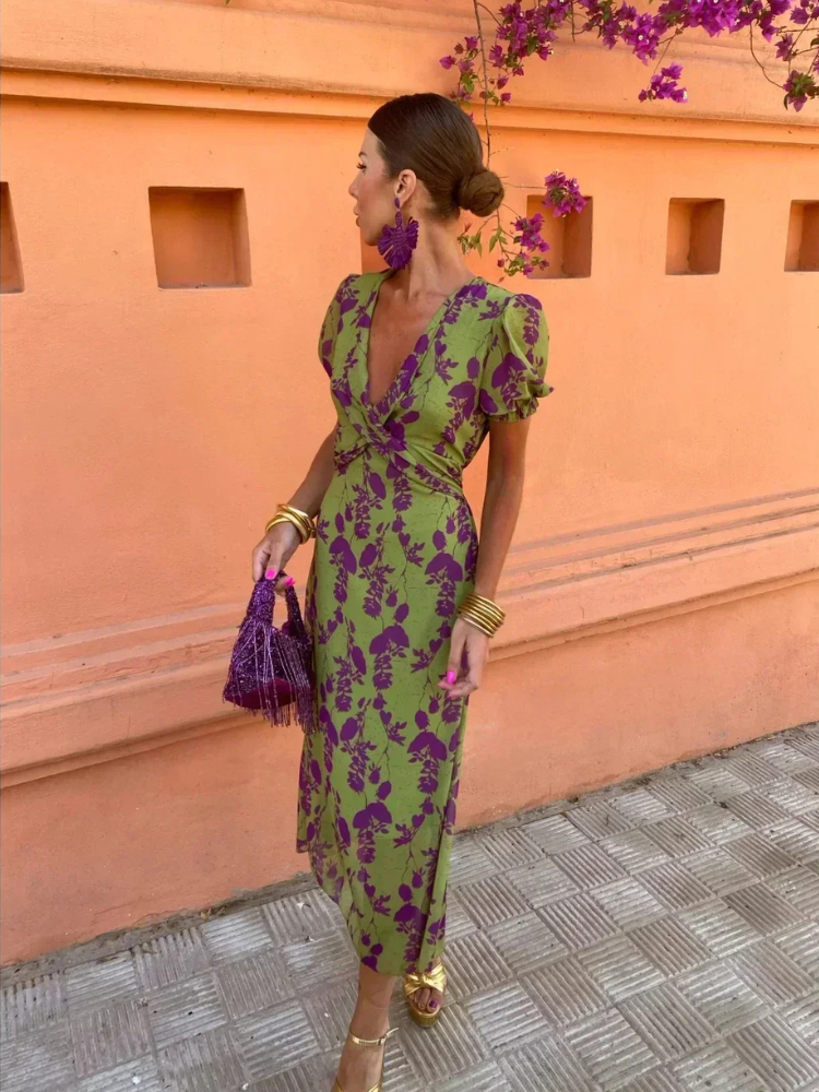 Berry | Spring Dress Floral-patterned