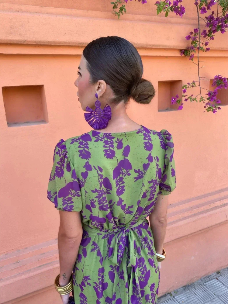 Berry | Spring Dress Floral-patterned