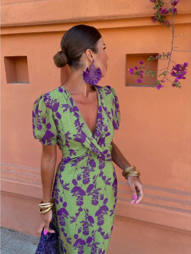 Berry | Spring Dress Floral-patterned