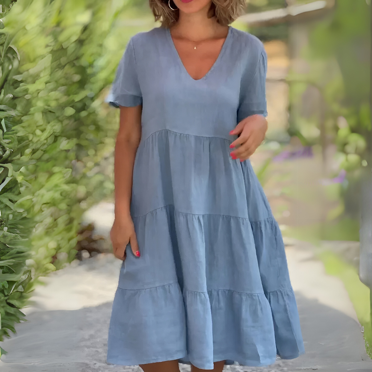 Luce | Fluid Dress With V-Neck