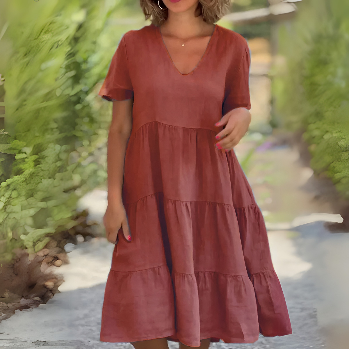 Luce | Fluid Dress With V-Neck
