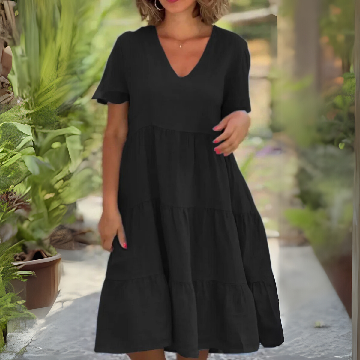 Luce | Fluid Dress With V-Neck