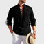 Men’s Lace Up V-Neck Long Sleeve Shirt