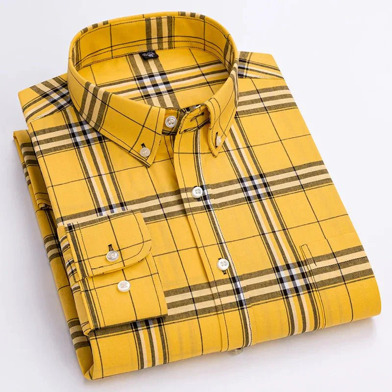 Men’s Plaid Long Sleeve Dress Shirt