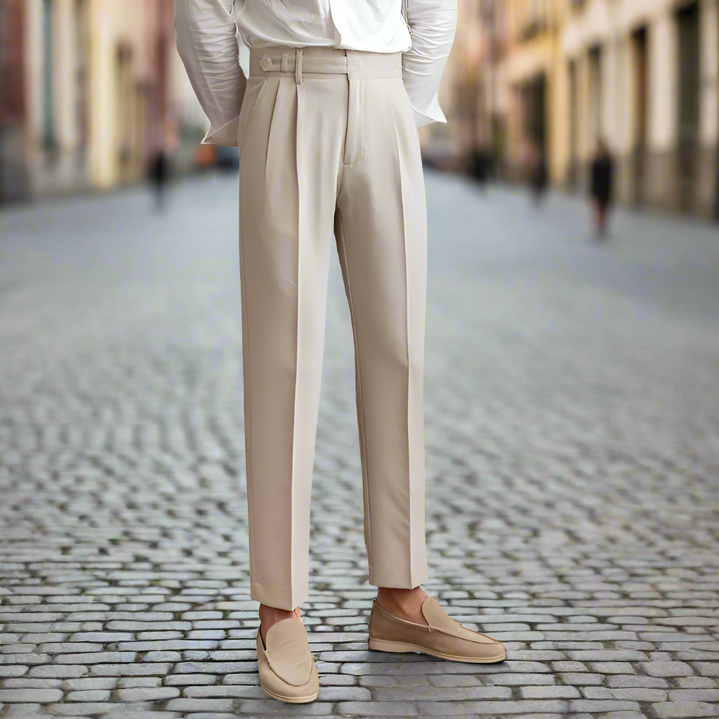 Men’s Pleated Straight Leg Dress Pants