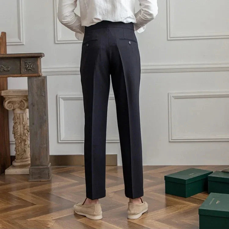Men’s Pleated Straight Leg Dress Pants