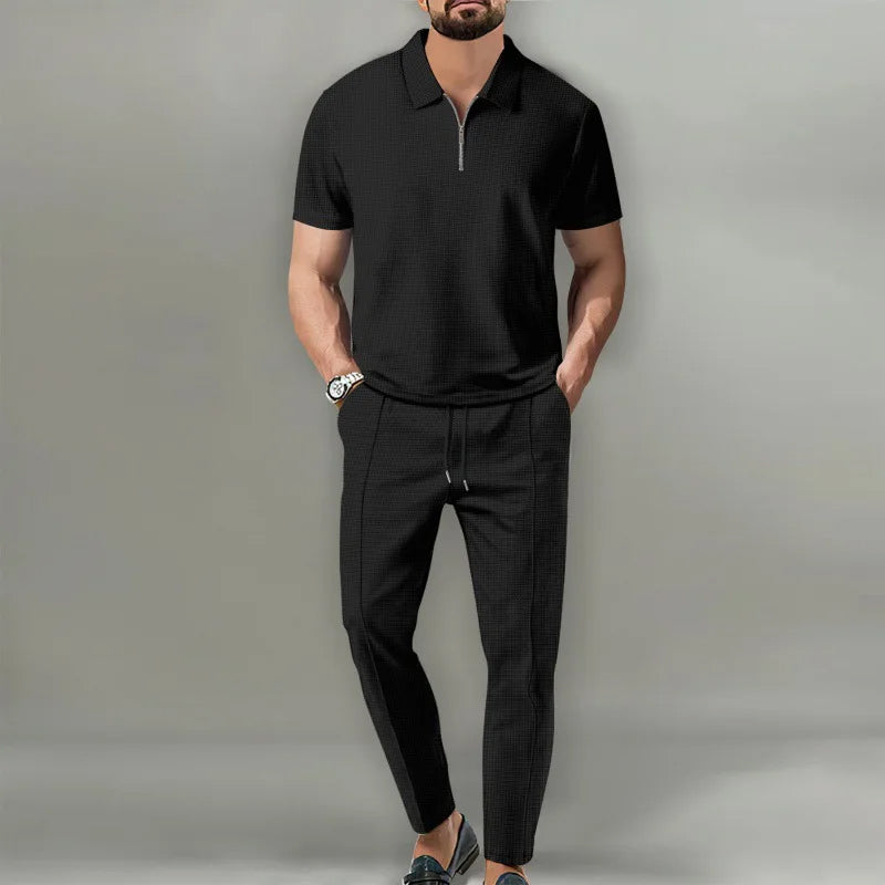Men’s Short Sleeve Polo Two-Piece Set
