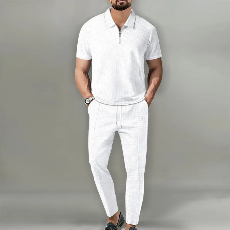 Men’s Short Sleeve Polo Two-Piece Set