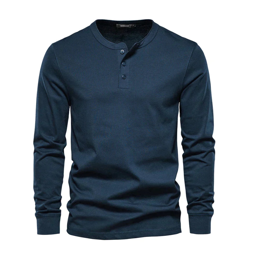 Men’s Slim Fit Long-Sleeve Henley Shirt