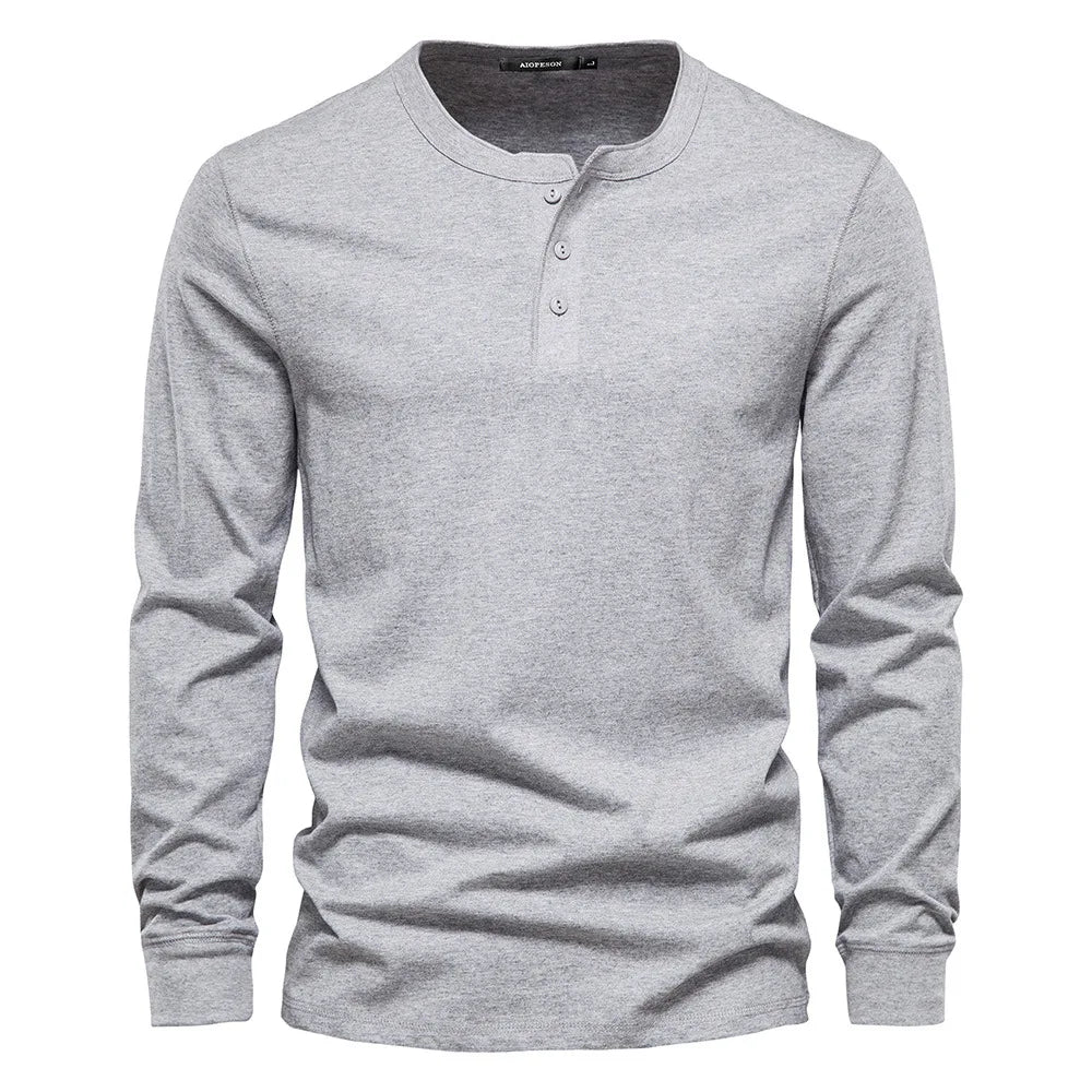 Men’s Slim Fit Long-Sleeve Henley Shirt