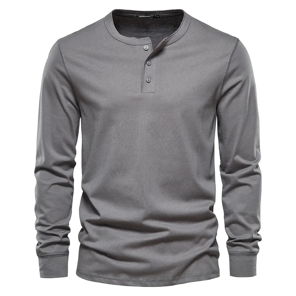 Men’s Slim Fit Long-Sleeve Henley Shirt