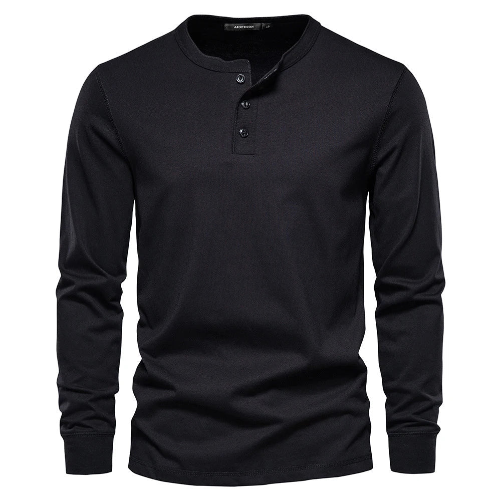 Men’s Slim Fit Long-Sleeve Henley Shirt