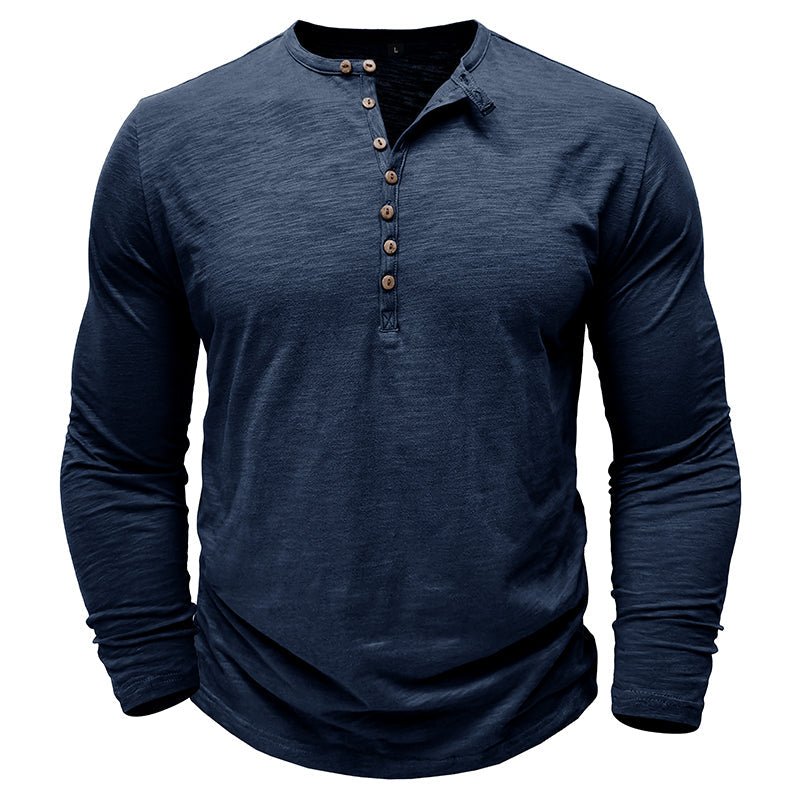 Men’s Slim Fit Long Sleeve Henley T-Shirt