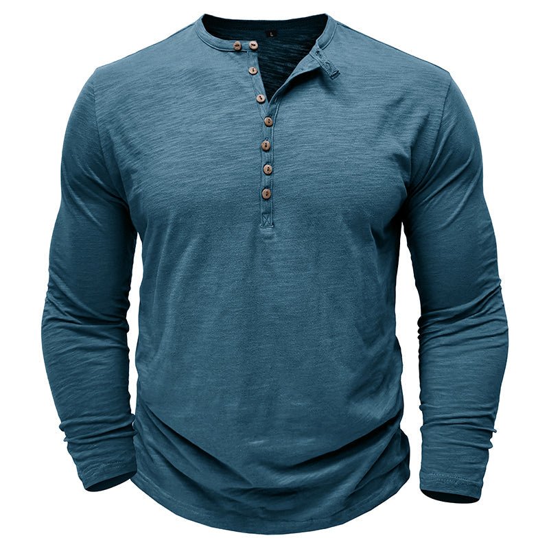 Men’s Slim Fit Long Sleeve Henley T-Shirt