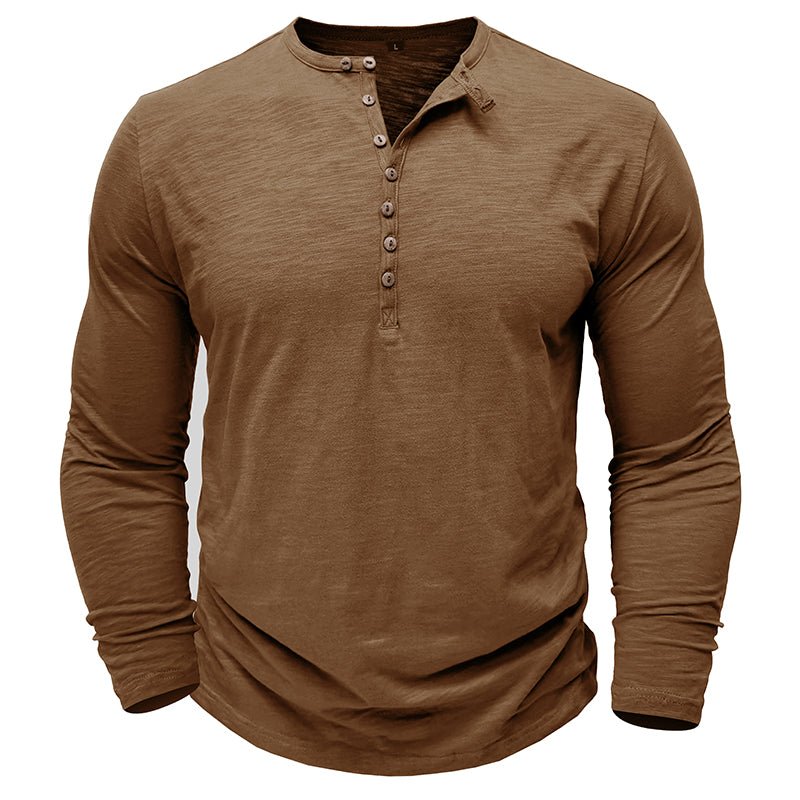 Men’s Slim Fit Long Sleeve Henley T-Shirt