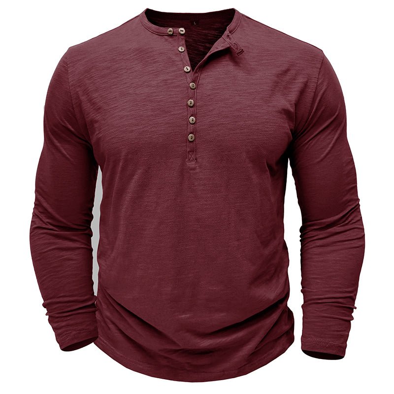 Men’s Slim Fit Long Sleeve Henley T-Shirt