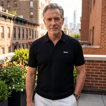 Men's Casual Polo Shirt with Pin