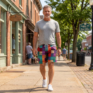Men’s Geometric Print Beach Shorts