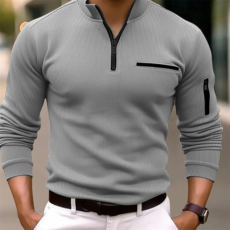 Men’s Long-Sleeve Zip-Up Shirt