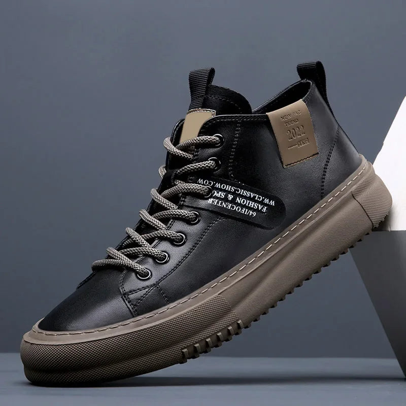 Men’s Mid-Top Sleek Platform Sole Sneakers