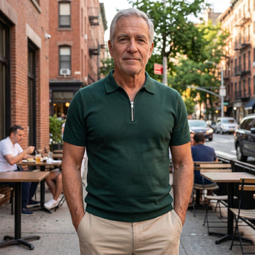 Men’s Quarter-Zip Short Sleeve Polo Shirt