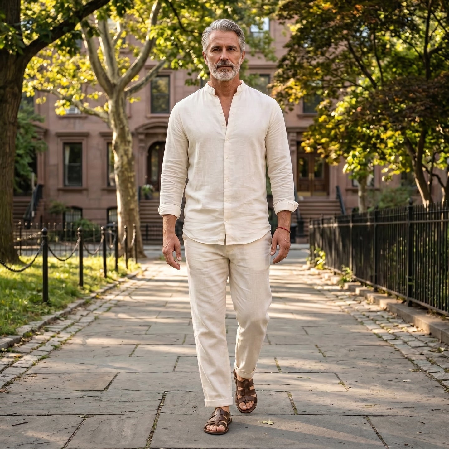 Men's Relaxed Two-Piece Matching Top and Trousers Set