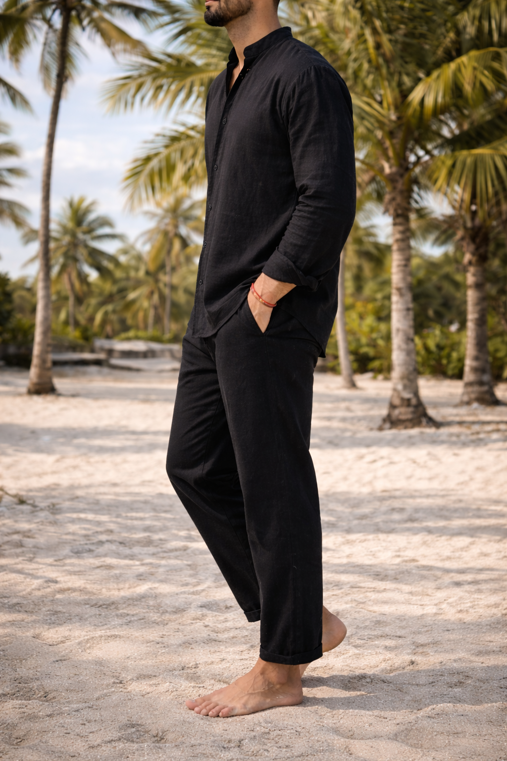 Men's Relaxed Two-Piece Matching Top and Trousers Set
