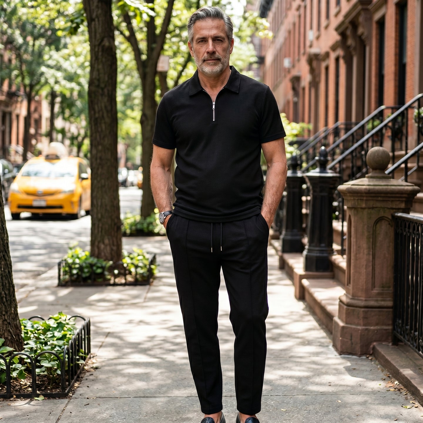Men’s Short Sleeve Polo Two-Piece Set
