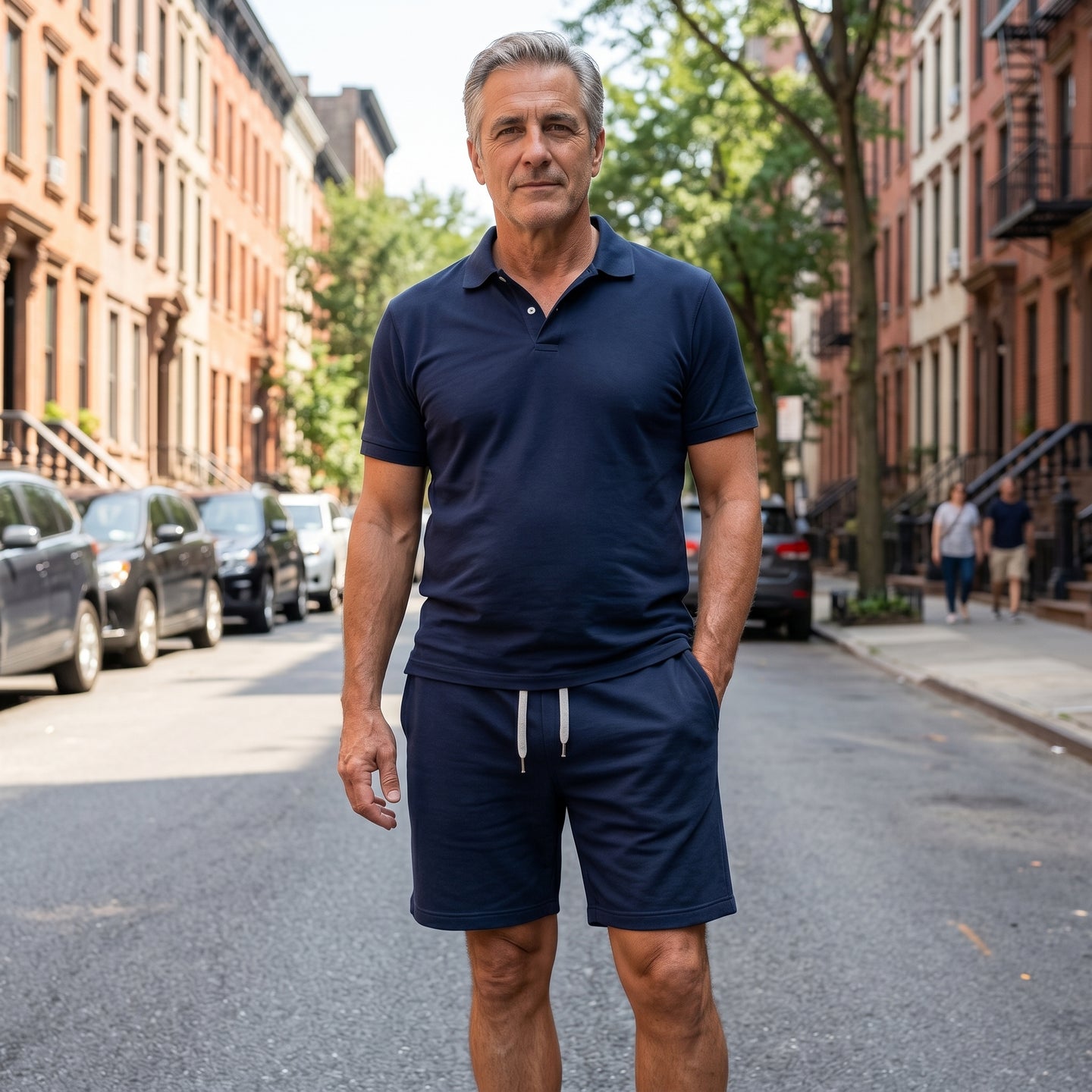 Men’s Short Sleeve Summer Polo Shirt And Shorts Set