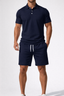 Men’s Short Sleeve Summer Polo Shirt And Shorts Set