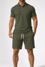 Men’s Short Sleeve Summer Polo Shirt And Shorts Set