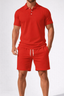 Men’s Short Sleeve Summer Polo Shirt And Shorts Set