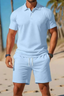 Men’s Short Sleeve Summer Polo Shirt And Shorts Set