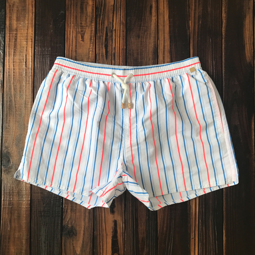 Men’s Striped Drawstring Swim Shorts