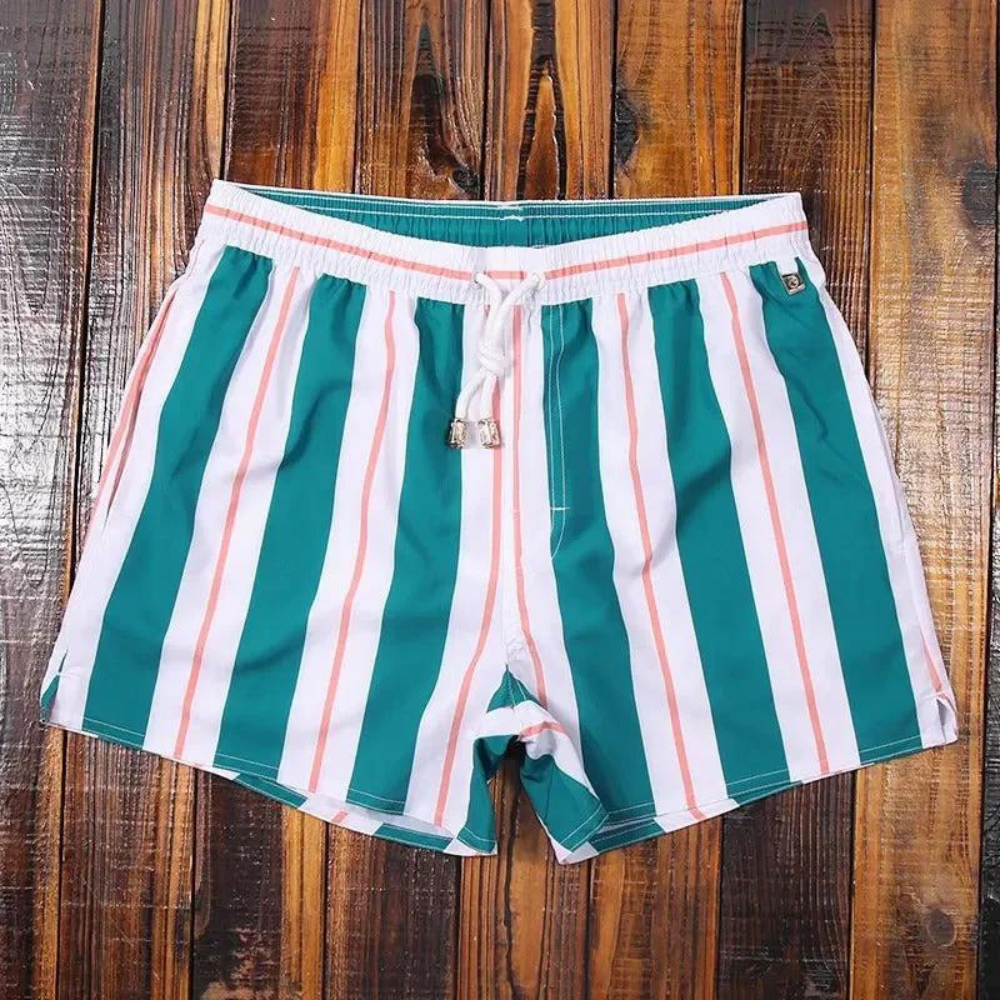 Men’s Striped Drawstring Swim Shorts