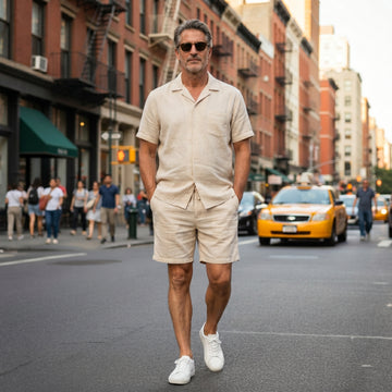 Men’s Summer Casual Buttoned Shirt and Shorts Set