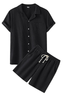Men’s Summer Casual Buttoned Shirt and Shorts Set