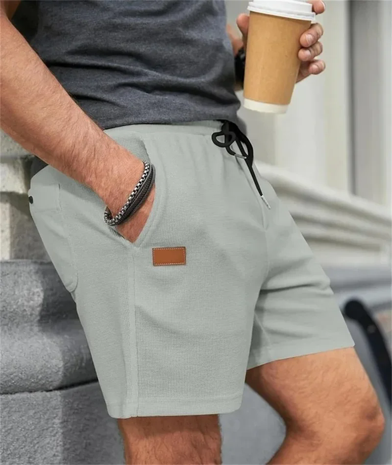 Men’s Textured Drawstring Knit Shorts