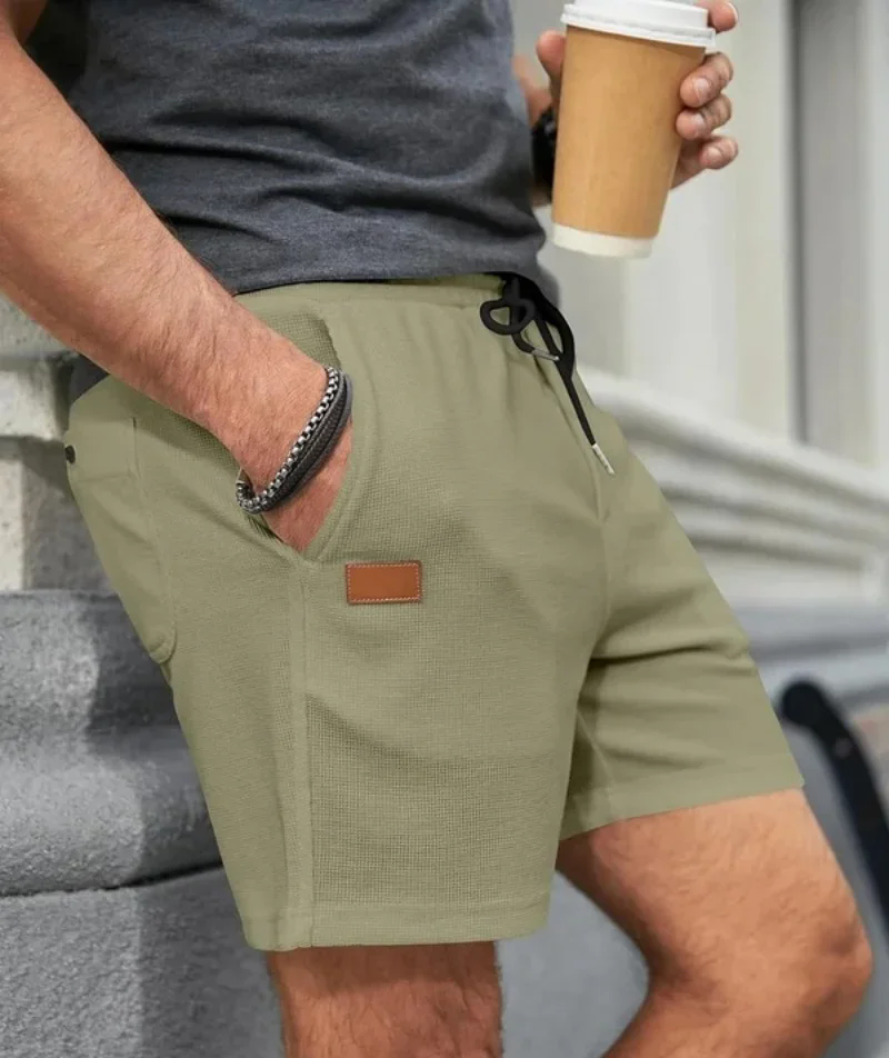 Men’s Textured Drawstring Knit Shorts
