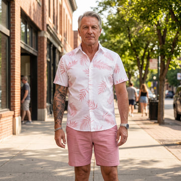 Men’s Tropical Print Short Sleeve Hawaiian Shirt
