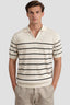 Men’s White Stripe Knit Collared Shirt