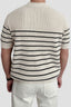 Men’s White Stripe Knit Collared Shirt