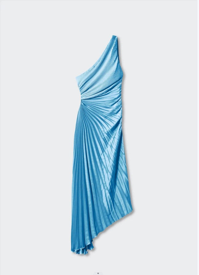 Sylviana | One Shoulder Pleated Midi Dress